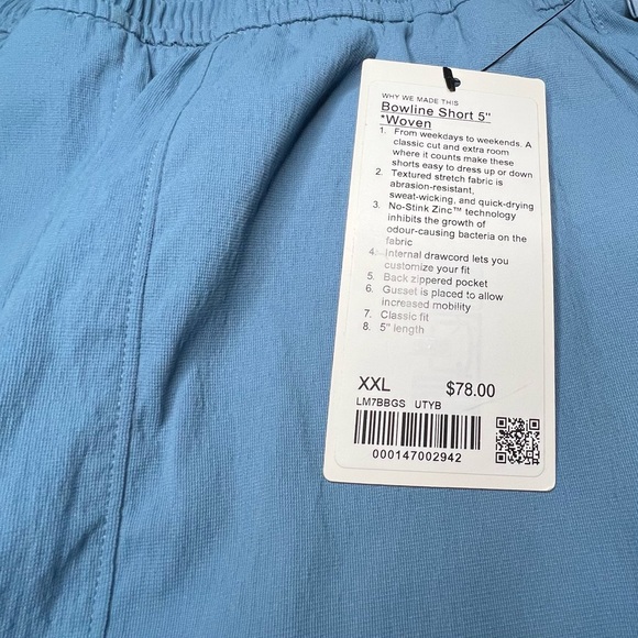 Lululemon Sz XX-large bowline shorts in 5” nwt - Picture 2 of 2